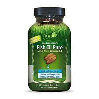 Irwin Naturals Double-Potency Fish Oil 2,000mg Purified Daily Wellness Formula with High Levels of Omega-3 EFA's, Vitamin D3, EPA & DHA - Natural Non-Fishy Citrus Flavor - 60 Liquid Softgels