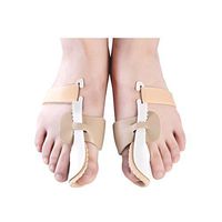 Bunion Corrector, HAV Splint Day and Night Splint Hammer Toe Corrector, 2pcs Adjustable Velcro Bunion Splint Protector Sleeves kit (Nude)
