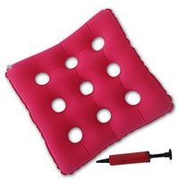 BIHIKI Medic Inflatable Air Seat Cushion with Pump,17"X16" Air Inflatable Cushion for Back Tailbone Support,Pain Relieve, Wheelchair/Office/Car Sitting,Bedsore Prevention Product