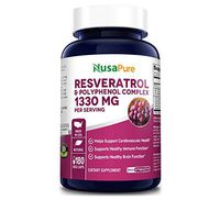 Resveratrol & Polyphenol Complex 1330 mg 180 Vegetarian Caps (Non-GMO & Gluten Free) + Vitamin C - Promotes Heart Health and Balances Blood Pressure, Helps Balance Hormones