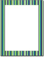 NEW Green Stripe Letterhead Stationery Paper 26 Sheets