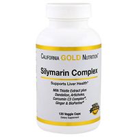 California Gold Nutrition, Silymarin Complex Milk Thistle Extract Plus, 300 mg, 120 Veggie Caps, Milk-Free, Fish Free, Gluten-Free, Peanut Free, Soy-Free, Sugar-Free, Wheat-Free, Yeast-Free, CGN