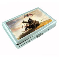 Perfection In Style Silver Cigarette Case Metal Wallet Abe Lincoln Design D007