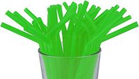 Made in USA Pack of 250 Green Flexible (8.25" X 0.23") Unwrapped Plastic Drinking Straws (FDA-approved, Non-toxic, BPA-free)
