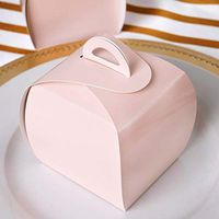Tableclothsfactory 25pcs Blush Cupcake Purse Favor Boxes for Candy Treat Gift Wrap Box Party Favor Boxes for Bridal Shower Wedding Party
