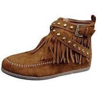 Women Ankle Short Boots Tassels Large Size Boot Side Zipper Rivets Bare Booties Shoes Footwear