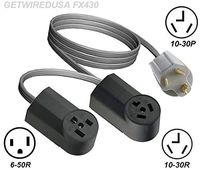 Y Adapter/Converter 10.30P 3-Prong Plug To 6-50R Welder 3-PIN & 10-30R Dryer Receptacle Outlet Box Dual Power Cord Splitter NEMA