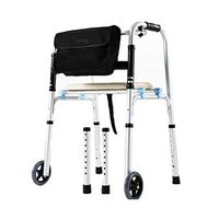 Rolling Walkers Walker, Elderly Disabled, Aluminum Alloy Auxiliary Walker, Walker, Multi-Functional, Lightweight, Four-Corner (Color : White, Size : 574343CM)