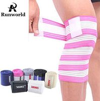 Runworld (1 Pair) Elastic Breathable Knee Brace Compression Bandage Wraps Pain Relief Straps Support Wraps Sleeve for Men Women Cross Training WODs,Gym Workout,Fitness & Powerlifting (Rose/White)