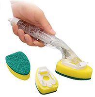 1 Dish Wand 2 Refill Replacement Heads, Heavy Duty Dish Wand Sponge for Kitchen Plate Cleaning Brush