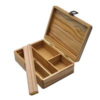 2P Vintage Wood Case Cigarette Rolling Tray Paper Storage Tobacco Container Paper Kits for Sundries Jewelry Storing Case