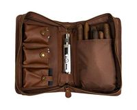 Wall St Smoker Aficionado Cigar Case, Holds 8-10 Double Gordo Cigars (Brown)