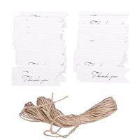WINOMO 100pcs Thank You Kraft Paper Gift Tag White Wedding Favor Tag with 10M Twine