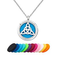 JewelryJo Celtic Knot Aromatherapy Essential Oil Diffuser Necklace Perfume Locket Pendant with Refill Pads