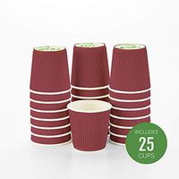 Insulated Paper Coffee Cups - Ripple Wall - Crimson - 4 oz - 25ct Box - MATCHING LIDS SOLD SEPARATELY: RWA0327GR, RWA0281B, RWA0281W
