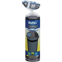 Berry Plastics 981593 Ruffies Large Trash Drawstring Trash Bag, 30 Gallon Capacity (8 Packs of 24)