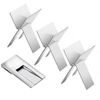 3 Pieces Stainless Steel Foldable Cigar Holder, Cigar Stand Ashtray Holder, Cigarette Display Shelf Cigar Stand Rack for Cigarette Supplies, Silver