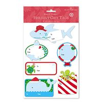 3D Adhesive Hawaiian Holiday Gift Tags - Merry Fishmas