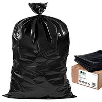 Plasticplace Contractor Trash Bags 55-60 Gallon │ 3.0 Mil │ Black Heavy Duty Garbage Bag │ 38” X 58” (50Count)