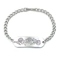 MakeMeThis Seashells ID Bracelet IDB-07 - Stainless Steel - Non Allergenic - Adult, Youth & Child Sizes