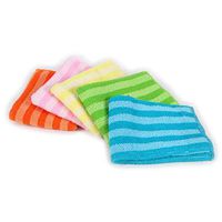 LUYANhapy9 Duster Cloth Cleaning Rags, 5Pcs Wash Cleaning Microfiber Water Absorbent Towel Kitchen Dining Striped Duster Cloth Random Color