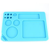 CEOKS Silicone Rolling Tray Rubber Rolling Cigarettes Board 9" X 6.3" X0.8" (Blue)