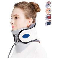 Cervical Traction Belt Supports Neck, Inflatable Adjustable Neck Brace Collar Medical Therapy Unit for Home Traction Spine Alignment,White