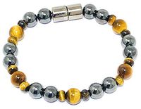HIGHPOWER Magnetic Hematite/Tiger’s Eye Bracelet for Natural Pain Relief and Weight Loss (7.25 inch)