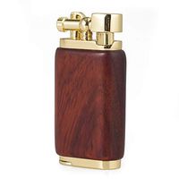 Antique Style Lift Arm Tobacco Pipe Cigarette Butane Lighter with Tamper & Pick (Rosewood)