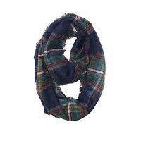 Theoylos Women's Tartan Winter Scarf Wraps Faux Shearling Warm Scarves Ladies Soft Lightweight Scarf Shawl