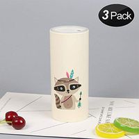 LEIWOOR Car Cup Slot Cylinder Tissue Box, Disposable Facial Tissues, 50 Count (3 Pack), Gentle, Durable & Convenient, for Car Use and Home Use (Raccoon)