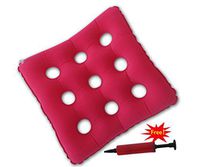 Healthcom Inflatale Wheelchair Mobility Scooter Cushions Seat Cushion Heat Sealed Construction for Durability Back Support for Office Chair,Car,Truck,Plane,Wheelchairs,etc (Rose Red)