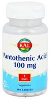 Kal 100 Mg Pantothenic Acid Tablets, 100 Count