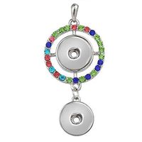 Hot Women Crystal Jewelry Necklace Pendant Fit 18mm Noosa Snap Button N322 Pretty Beautiful Bright Simple Lovely Cheap Elegant Jewerly Womens Accessory Daily