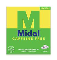 Midol, Caffeine Free,  with Acetaminophen, Menstrual Period Symptoms Relief Including Premenstrual Cramps, Pain, Headache, and Bloating, For Teens and Adults, Caplets, 24 Count (Packaging May Vary)