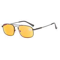 Suertree 98% Anti Blue Reading Glasses Women Blue Light Blocking Glasses Foldable Full-Rim Titanium Orange Tinted Lens Computer Readers BM441
