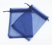 AEAOA 4x6 Inch Organza Bags Drawstring Wedding Favor Bags Organza Gift Pouches Bags for Wedding Jewelry Party (50 Pieces, Navy Blue)