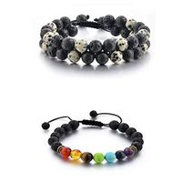 BTJ Living Double Harmony and Serenity Set Lava Stone Aromatherapy Diffuser Essential Oil Bracelet