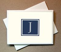 Monogram Stationery Note Cards - Monogram Thank You Cards (J)