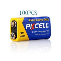 9V Super Heavy-Duty Battery 6F22 Mn1604 for Smoke Detectors (100pc)