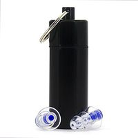 High-Fidelity Earplugs with Metal Keychain Carry Case Comfortable Soft Silicone | HiFi Noise Attenuating Ear Plugs for Musicians, Concert, Sleeping & More (Blue)