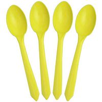 Frozen Dessert Supplies Yellow Ice Cream Spoons, 5.75 inch Dessert Party Spoons - Medium-weight, Great Quality, Fast Shipping! 100 Count