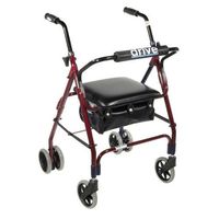 Drive Medical Mimi Lite Push Brake Rollator, Red