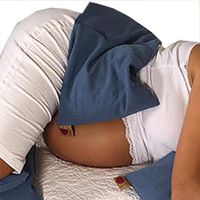 Hot Cherry Pit Pillow Double Square (Blue Denim, Natural-Dyed Minimal Package/Twine) Natural Moist Heat Relieves Muscle Pain, Tension Relief, Headaches, Arthritis, Hot/Cold Therapy, Microwavable