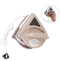 WICHEMI Magnetic Window Cleaner Double-Sided Window Wiper Glass Washing Cleaning Tool Brush for High-Rise Double Glazed Windows Thickness 0.5"-1" (15-24mm) - Brown