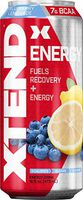 Scivation Xtend Energy On The Go Carbonated Zero Sugar Energy & Recovery Drink, Branched Chain Amino Acids + Caffeine, Bcaas, Blueberry Lemonade, 16 Oz Cans (Pack of 12)