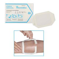 Houseables Transparent Dressing, Waterproof Wound Seal, 4”x 5”, 50 Pack, Clear, Film, Shower Shield Dressings, Large Bandages, Surgical, for Tattoo Protection, Wounds, Dialysis Catheter Shields