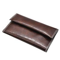 TOPBATHY PU Leather Tobacco Pouch Bag Triple-fold Waterproof Cigarette Bags Smoking Pouch for Shopping Dating (Brown)