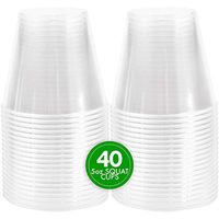 Plasticpro 5 oz Shot Glasses - Squat Cups Crystal Clear Disposable Hard Plastic Shot Cups - Tumblers, Great for Whiskey, Jello, Shots, Tasting, Sauce, Dips, Samples Pack of 40