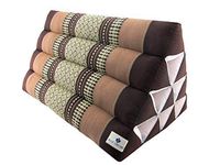 Blue Orchid Triangle Pillow Thai Kapok Fiber Filling All Natural Large Backrest Extra Firm Support for Knees Legs (Daisy Cocoa)